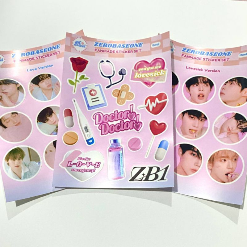 

zerobaseone zb1 doctor doctor fanmade 3 in 1 sticker set