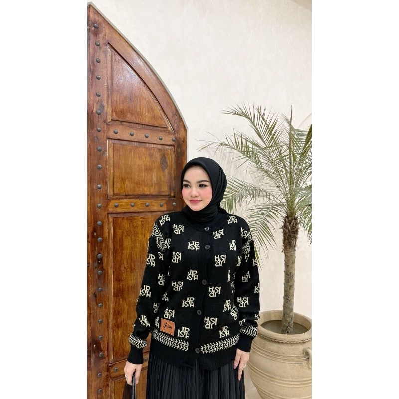 ANDALUSIA SET UMBRELLA SKIRT SIGNATURE PREMIUM SET BLUS CARDIGAN + ROK PLISKET PREMIUM LEBAR BLUS KU