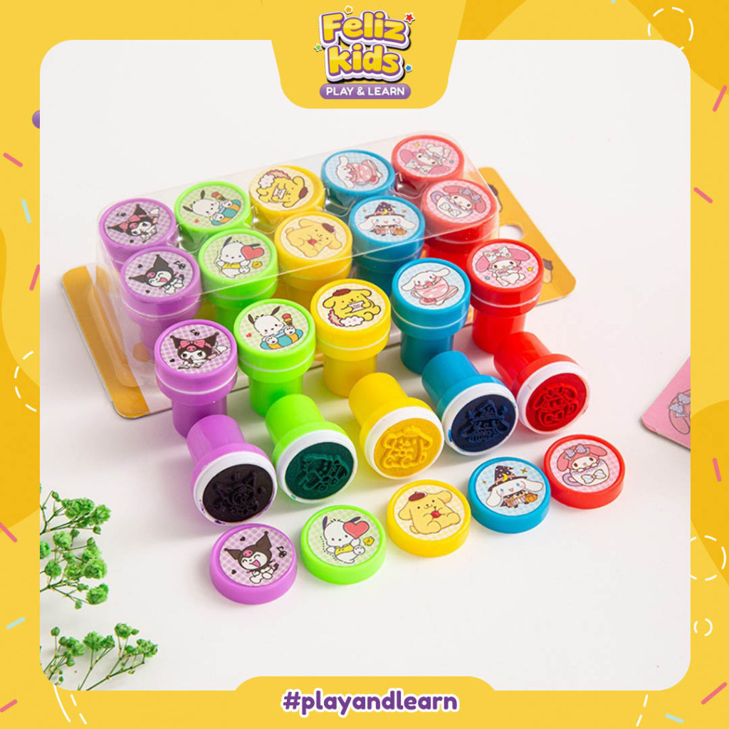 

[FELIZKIDS] [ATK43] Stempel kartun mini Sanrio / stempel komentar guru / stempel mainan anak-anak berwarna-warni