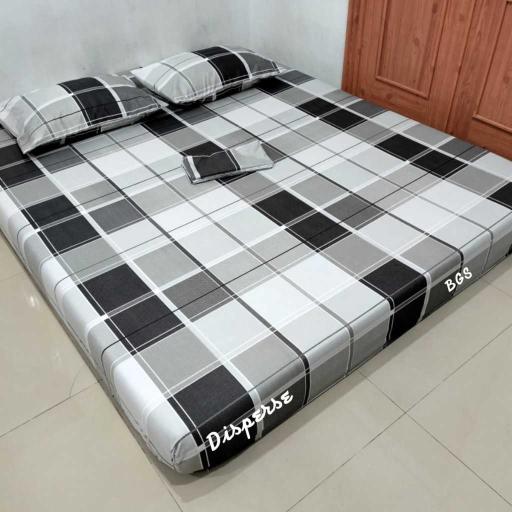 Sprei Aesthetic Single Ukuran 90x200, 100x200, 120x200 FREE Sarung Bantal Guling Motif Geometri Spre