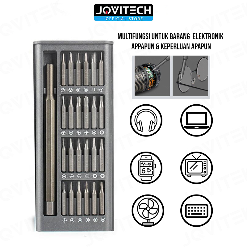Jovitech Obeng Set 24in1 Obeng Magnet Screwdriver Kit Hardware Tools Serbaguna - T10