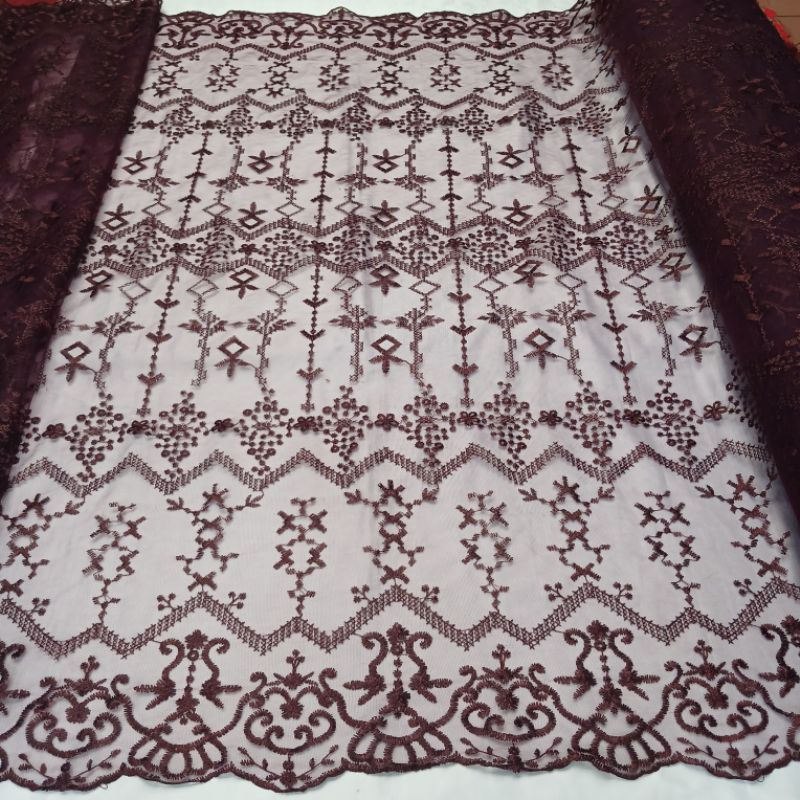 kain Tulle sapto bordir/ Tile Etnik bordir/ sapto bordir-motif terbaru