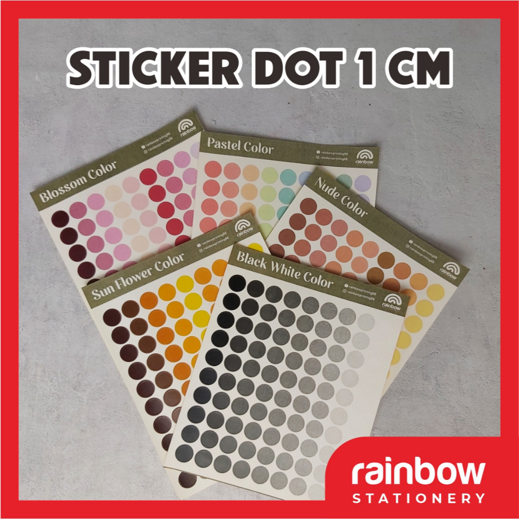 

STICKER DOT AESTHETIC 1 CM/STICKER BULAT/STICKER KERAJINAN