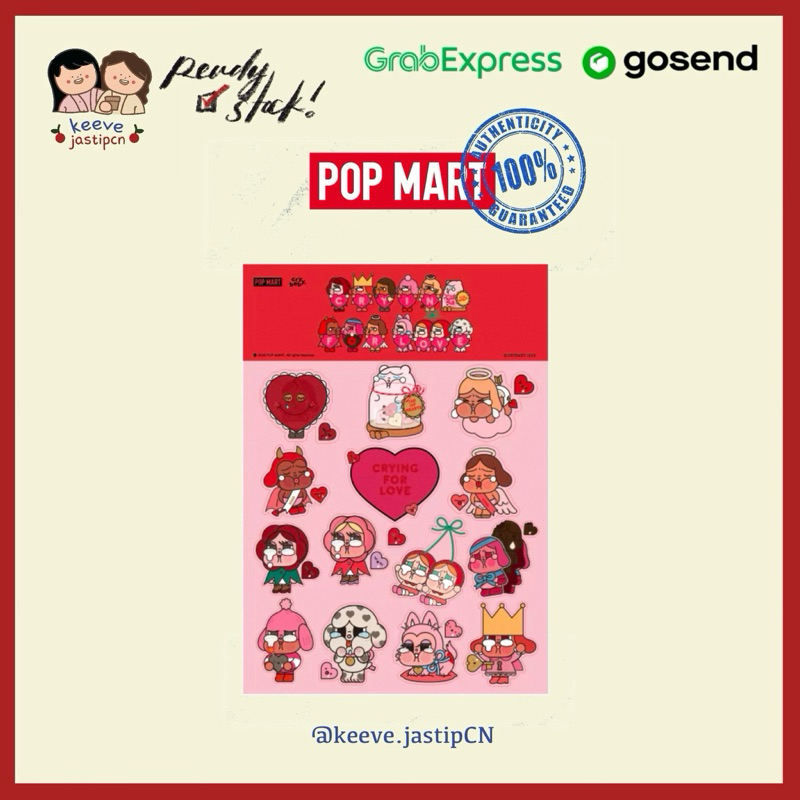 

<READY STOCK> POPMART CRYBABY CRYING FOR LOVE STICKER SHEET