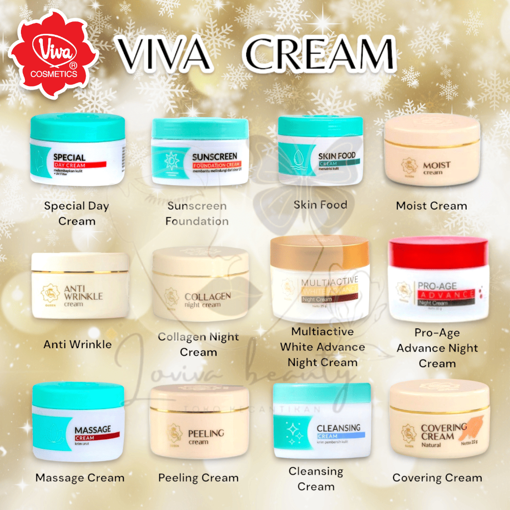 Viva Cream Whitening/Special Day/Night/Sunscreen/Moist/Massage/Cleansing/Anti Kerut/Covering/Skin fo
