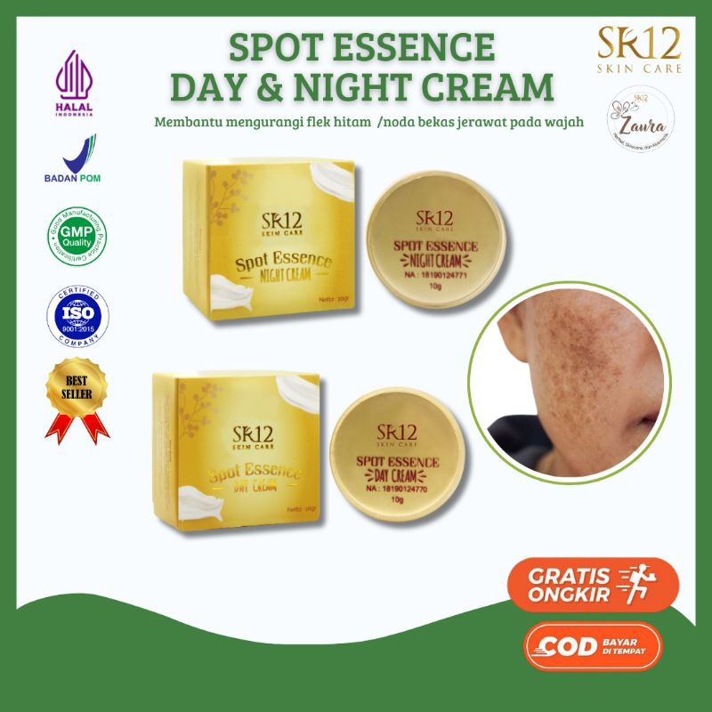 Spot essence Day & Night Cream SR12 | perawatan flek hitam | cream flek hitam | pencerah wajah | pak