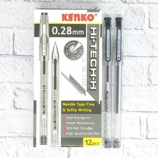 

( 1 PACK ) Pulpen Kenko Hi-Tech H 0.28mm Pulpen Gel Hitam 1 PACK ISI 12 BIJI