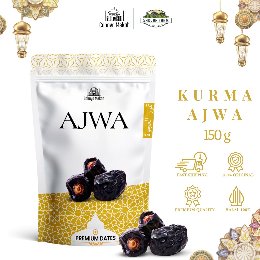 

Cahaya Mekah Kurma Ajwa Pouch Dates Nabi 150gr High Quality