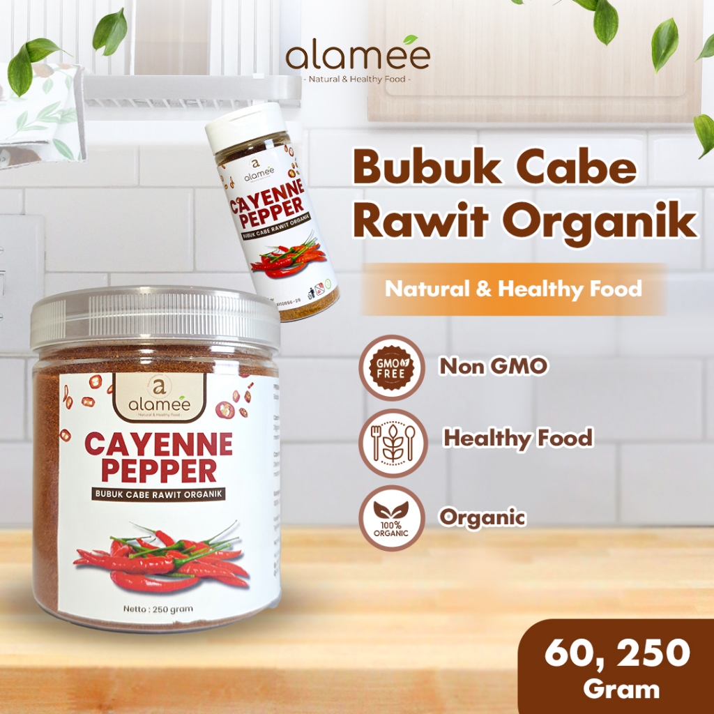 

ALAMEE Bubuk Cabe Rawit Cayenne Pepper Seasoning Powder Tanpa Campuran Bumbu Masakan Dapur 250gr