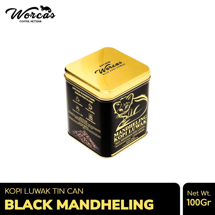 

WORCAS Kopi Black Mandheling 100gr Tin Can