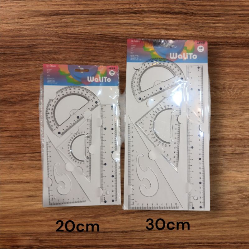 

GARISAN SET Acrylic /ROL/PENGGARIS SEGITIGA WALITO ISI 4