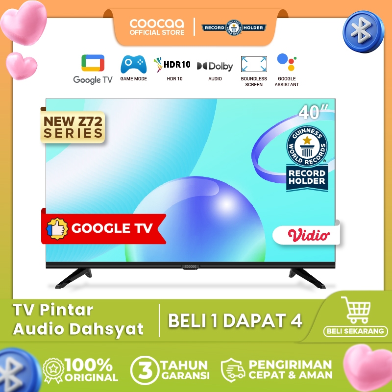 [Google TV] COOCAA 40 inch Smart TV - Digital TV - Netflix/Youtube - Google Assistant - Dolby Audio 