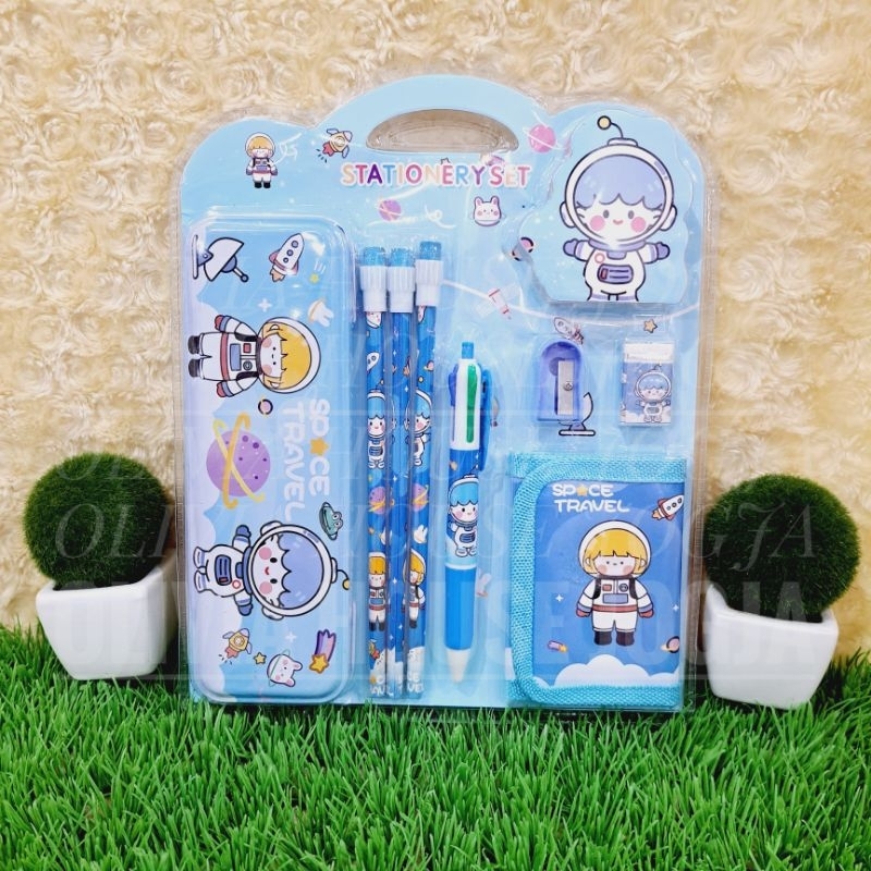 

Stationary Set Girl 6in1 Space Travel 508 Stationary Set Girl Roket Stationary Set Cewek Astronot Pouch Dompet