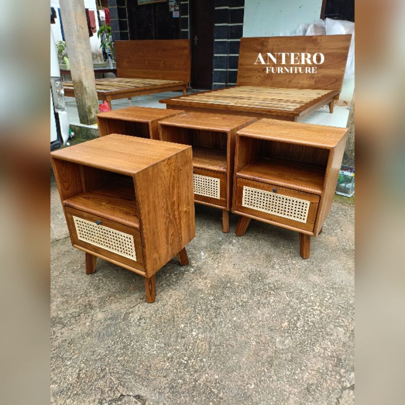 meja nakas laci rotan meja nakas samping tempat tidur meja lampu tempat tidur