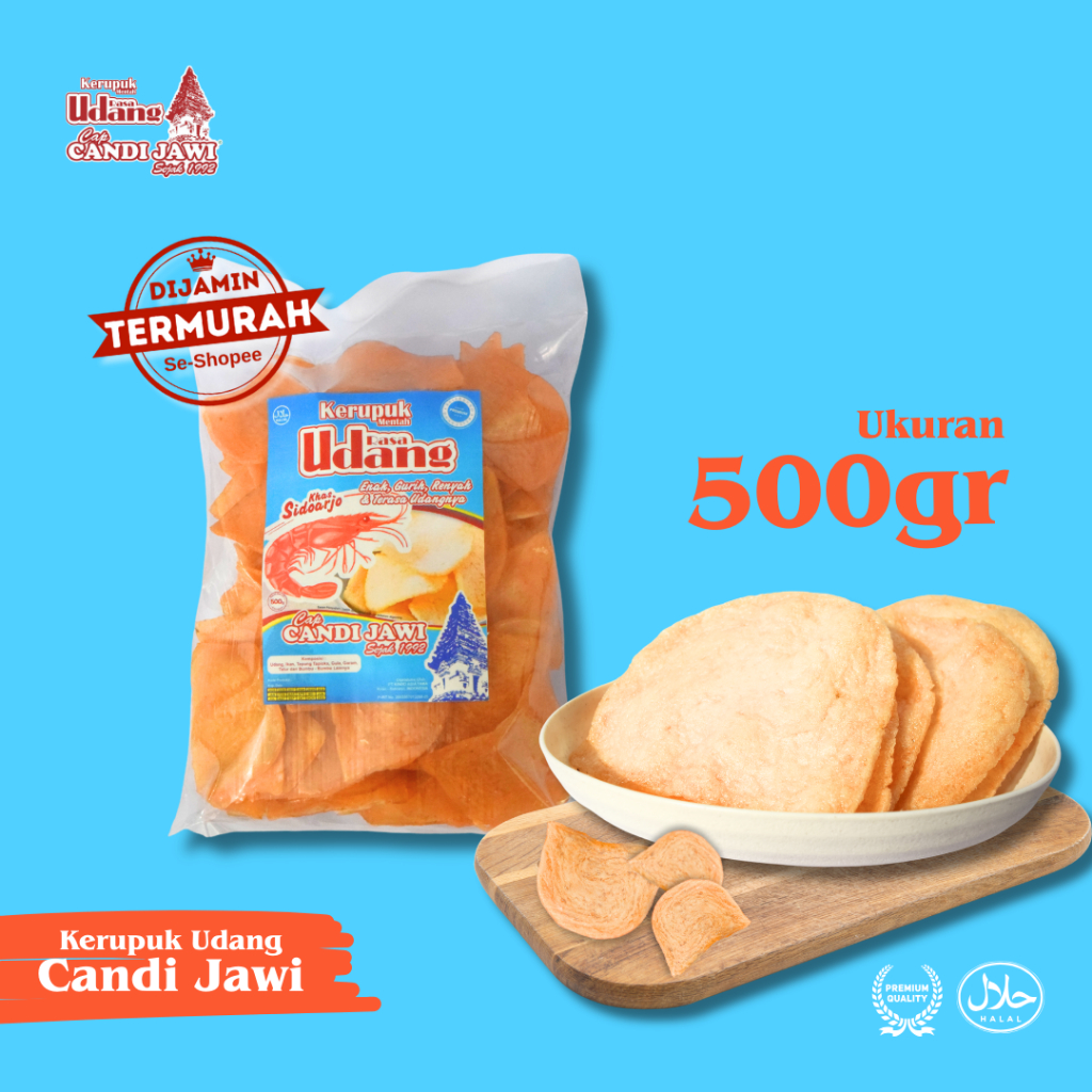 

Kerupuk Candi Jawi Udang Khas Sidoarjo Termurah 500gram