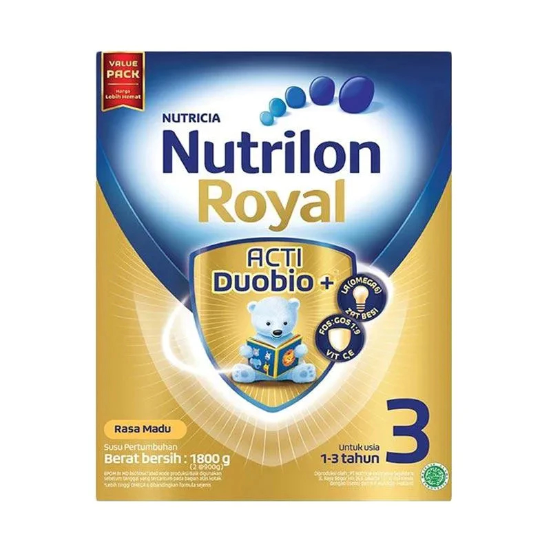 

NUTRILON ROYAL 3 ACTI DUOBIO+ MADU SUSU PERTUMBUHAN BUBUK 1800 GR