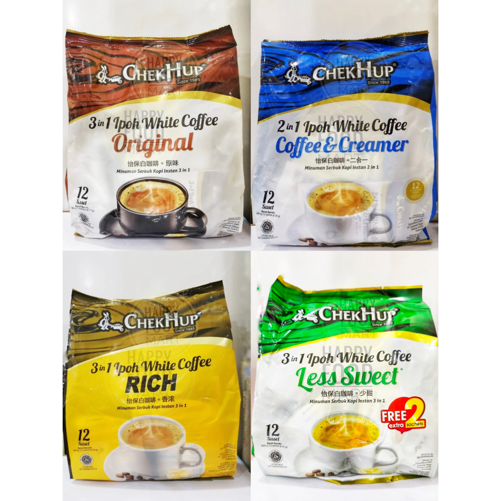 

[BPOM] CHEKHUP IPOH WHITE COFFEE RICH ORIGINAL/CHEK HUP COFFEE & CREAMER/CHECKHUP TEH TARIK/MILK TEA/MINUMAN SERBUK KOPI INSTAN KURANG GULA/LESS SWEET