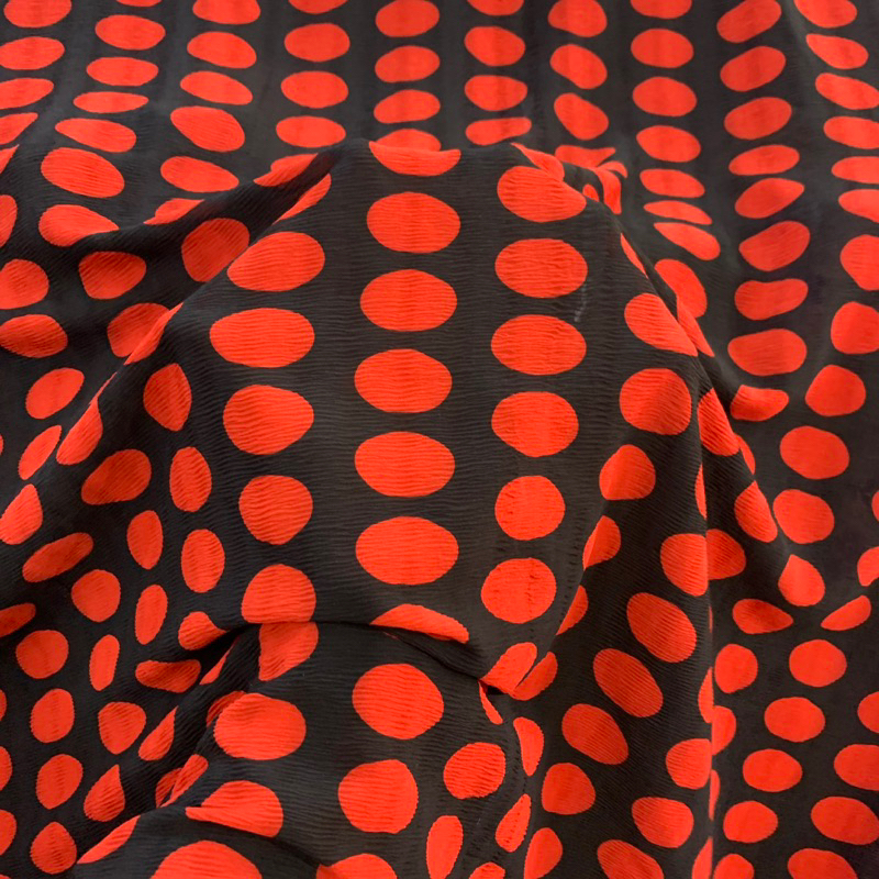 kain sifon motif polkadot - kain sifon pleat motif - kain sifon antik