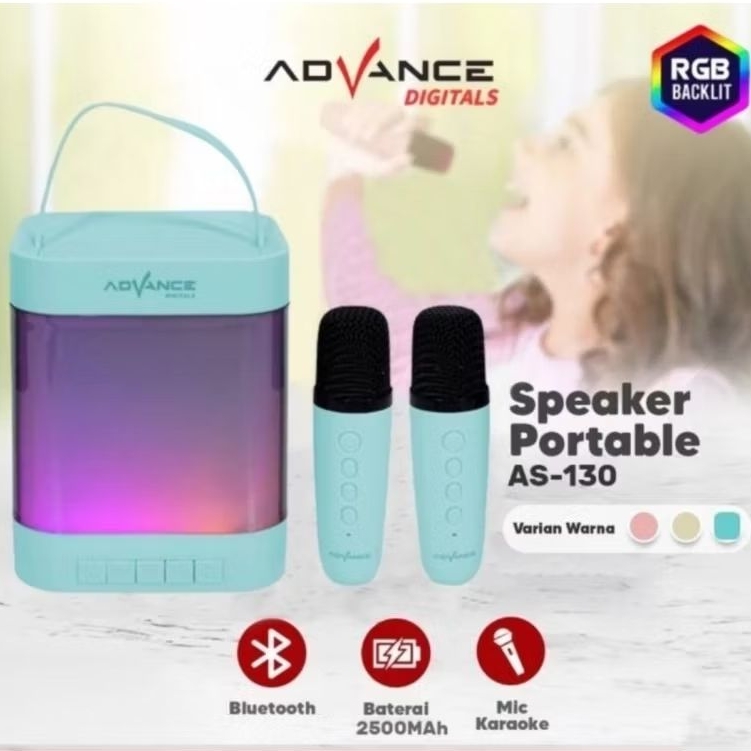 Advance Speaker Portable AS-130 Bluetooth dan Mic Karaoke