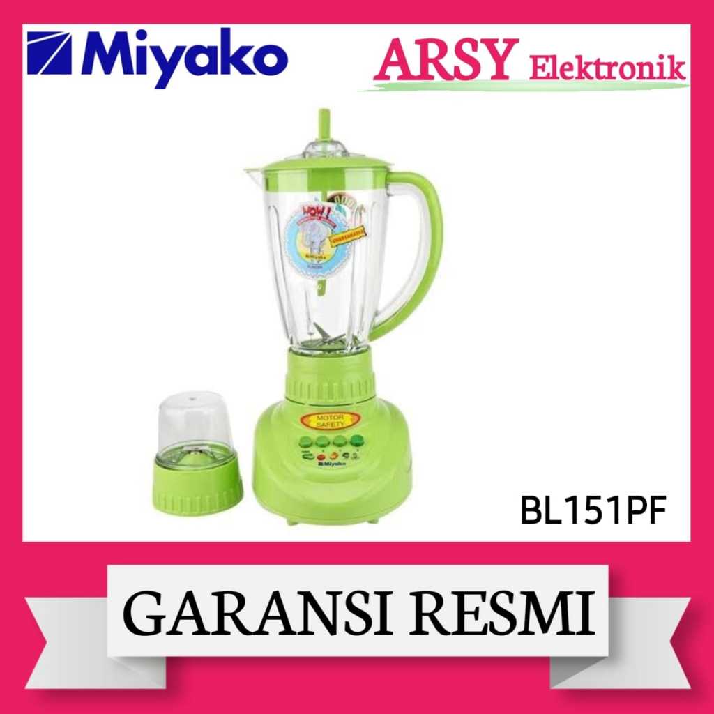BLENDER MIYAKO PLASTIK BL-151PF/MIYAKO BLENDER  PLASTIK BL-151PF GARANSI RESMI