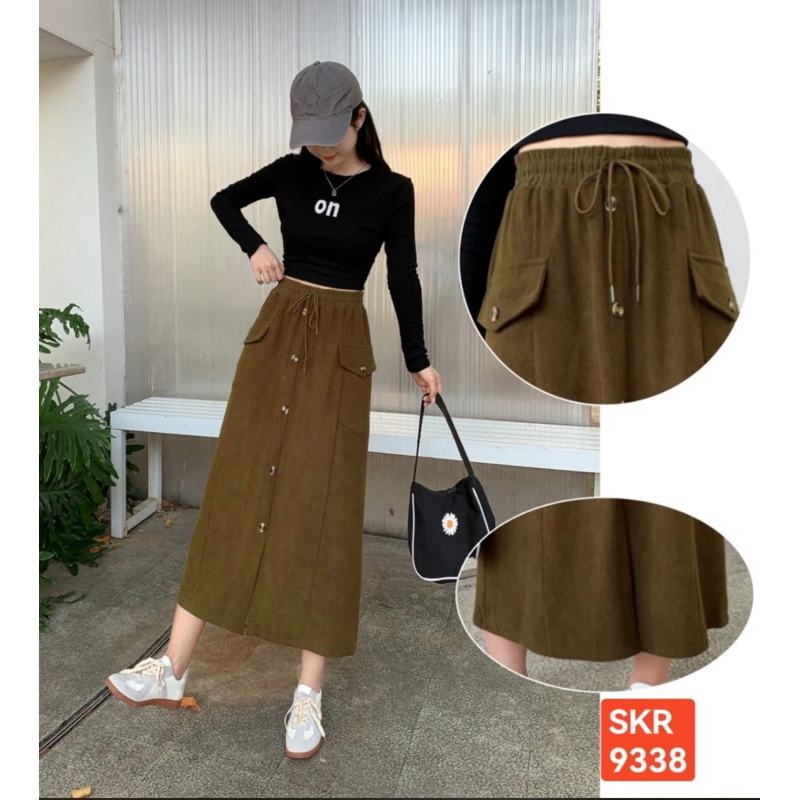 rok corduray import 9338 / rok kodorai pinggang serut / rok codoray import