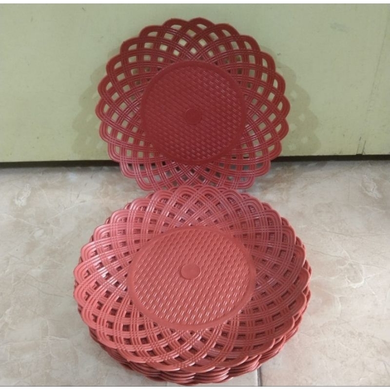 Piring Rotan Plastik 1 Lusin