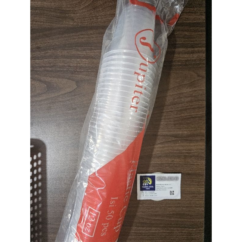 Cup Gelas plastik 12 Oz Datar