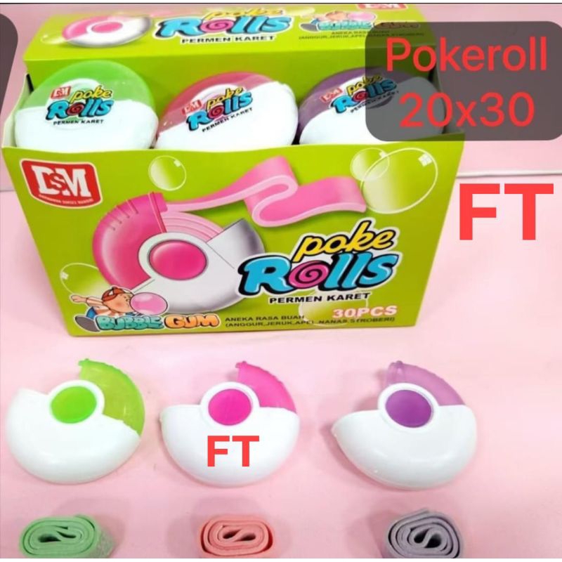 

permen bubble gum pokeroll