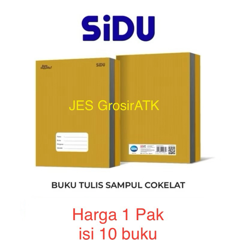 

Buku Tulis Sidu Sampul Coklat Kraft isi 40, 60 lembar (Buku Pendek)