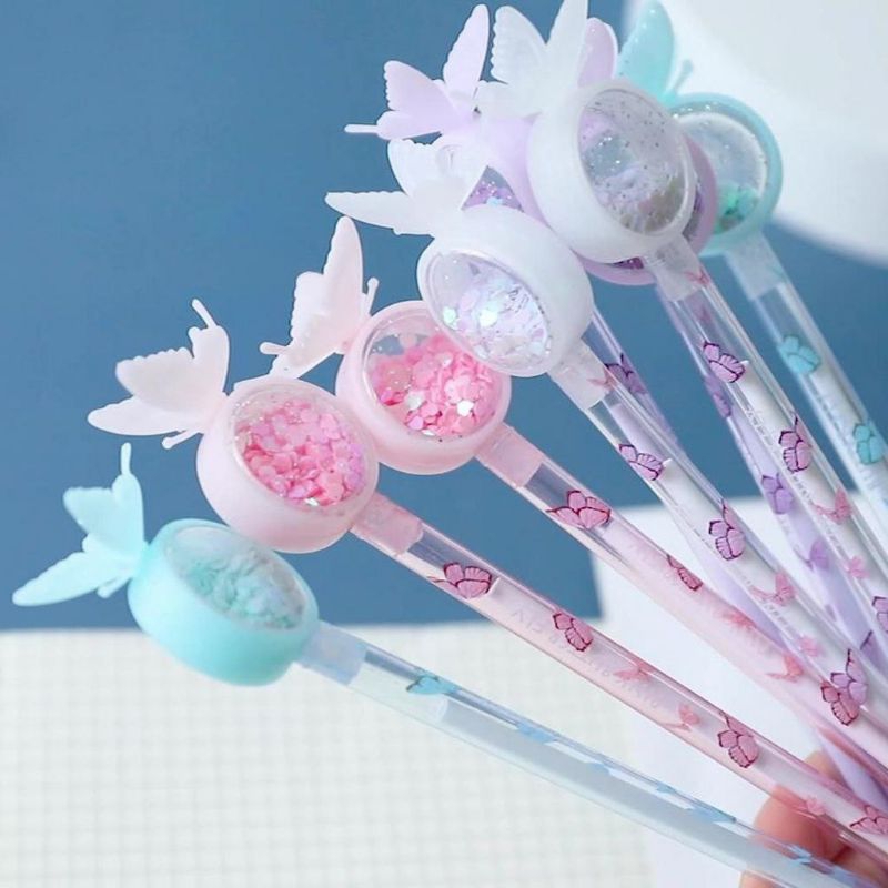 

Pretty Pena Karakter Payet Gliter Bunny Lucu Black Ink Gel Pulpen