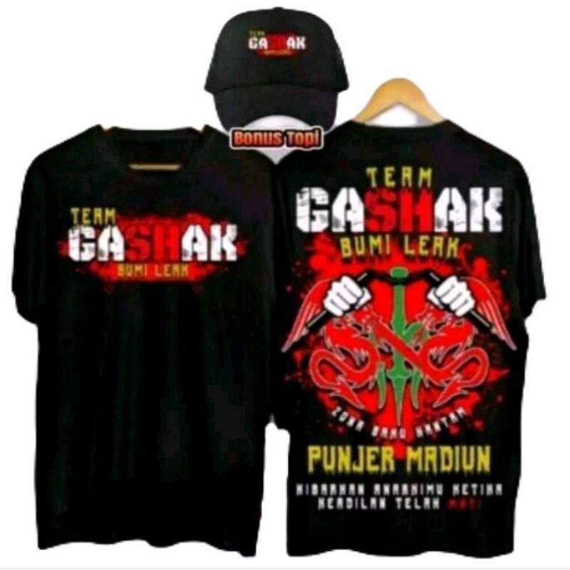 KAOS BONUS TOPI TEAM GASHAK BUMI LEAK PUNJER MADIUN