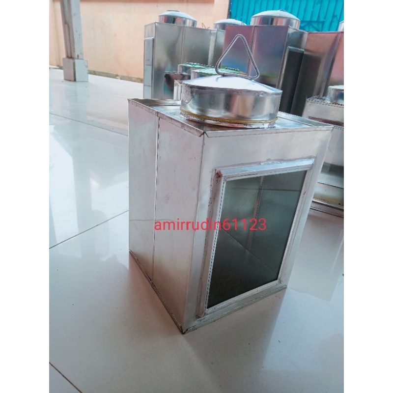 tempat permen atau TEMPAT KUE LEBARAN berbentuk unik kaleng kerupuk mini. ORIGINAL BELUM DI CAT 15x2