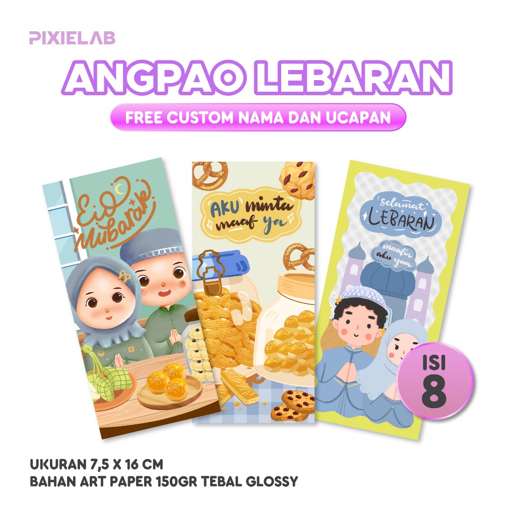 

(ISI 8 PCS) AMPLOP LEBARAN IDUL FITRI 2025 | BAROKAH SET