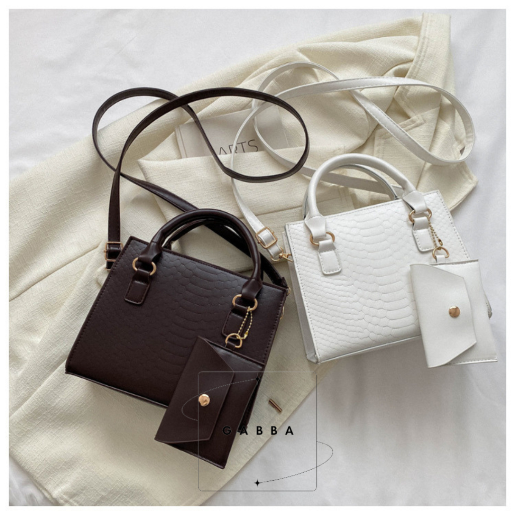 GABBA - Karina Bag | Tas Wanita Selempang Tali Kulit dengan Gagang Crossbody Shoulder Bag with Handl