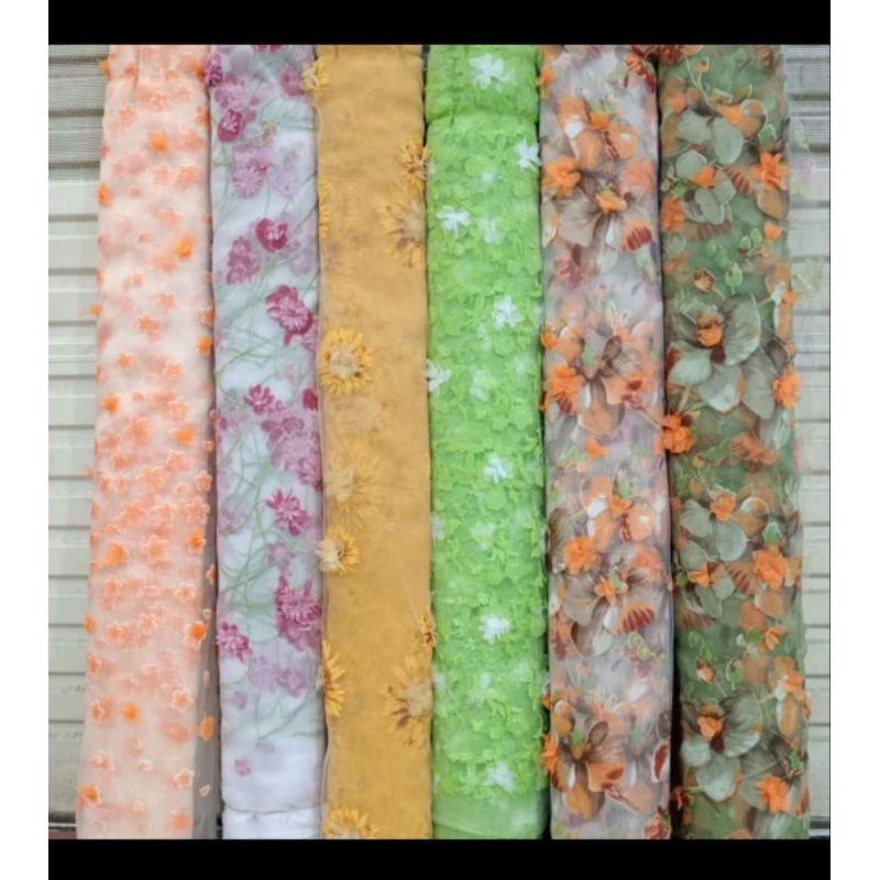BAHAN/KAIN ORGANZA PRINTING/KAIN KACA ORGANZA MOTIF