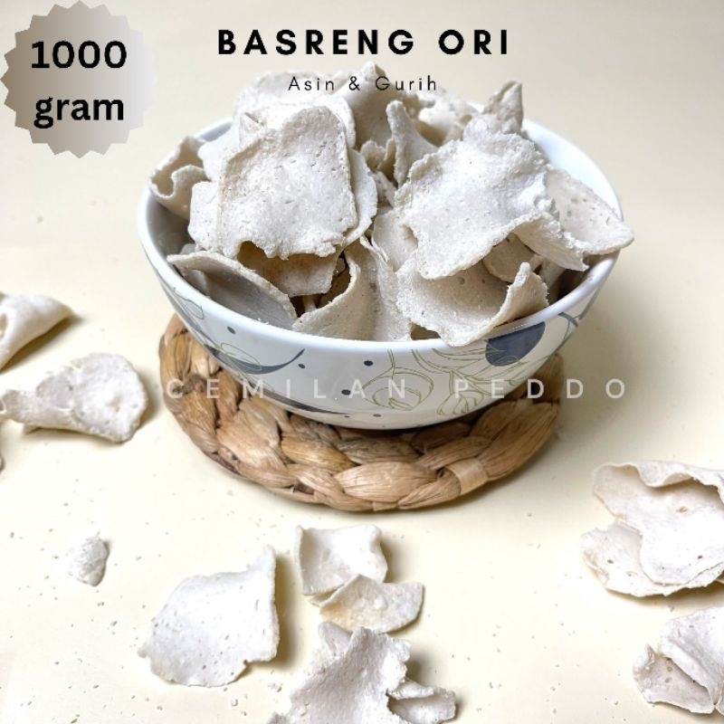 

CEMILAN/SNACK BASRENG TIPIS ASIN GURIH 1 KG