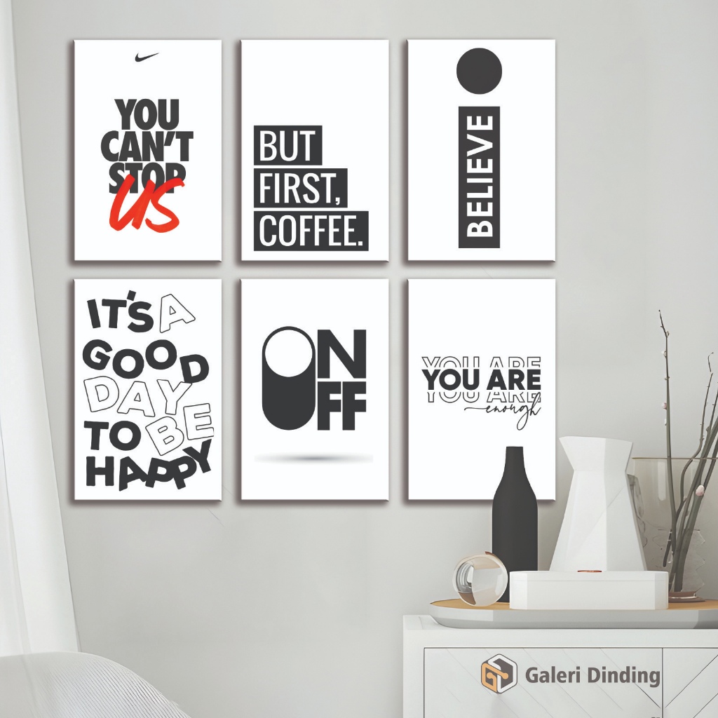 Hiasan Dinding Poster Kayu Kata - Kata Motivasi Pajangan Dekorasi Dinding Aesthetic Walldecor
