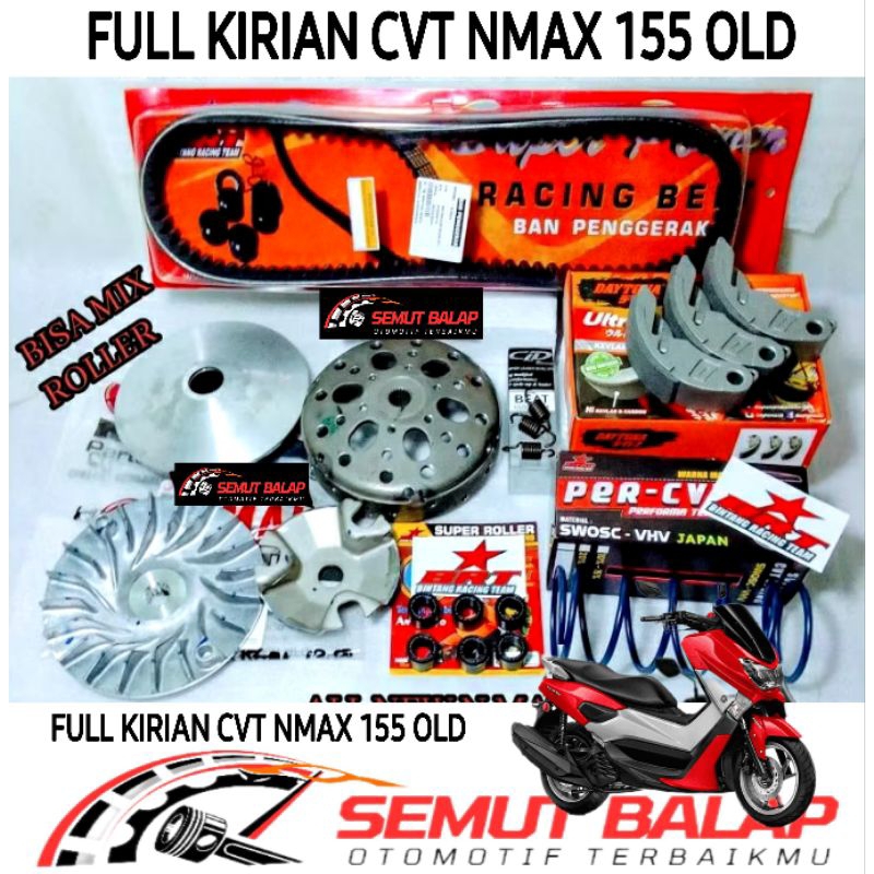 PAKET FULL KIRIAN CVT NMAX 155 OLD BRT RACING PAKET KOMPLIT CVT NMAX 155 NEW PAKET CVT FULL AEROX 15