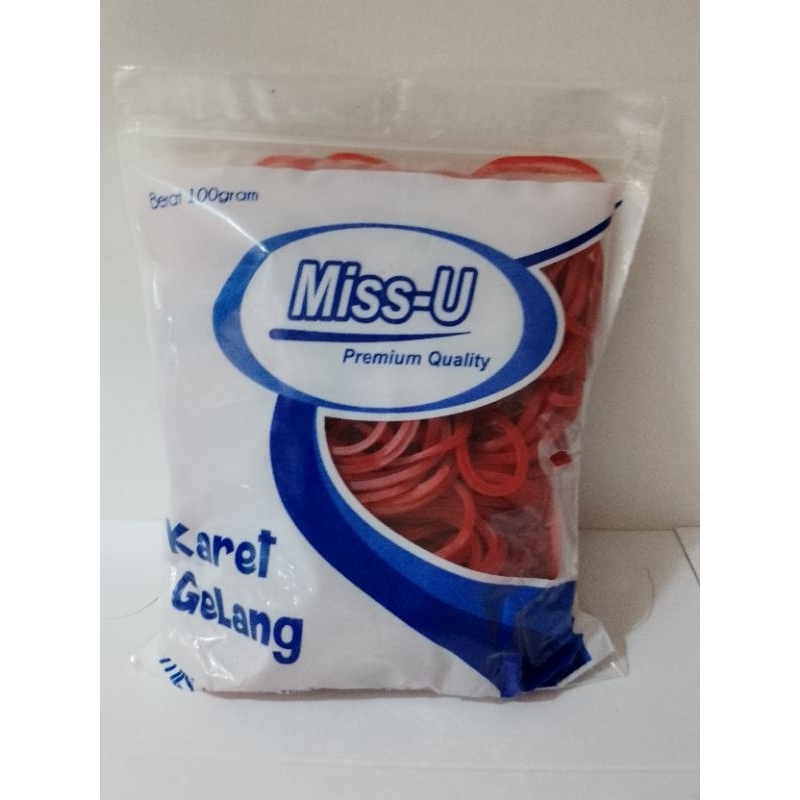 

Karet Gelang Merk MISS-U @100 gram /Merah/