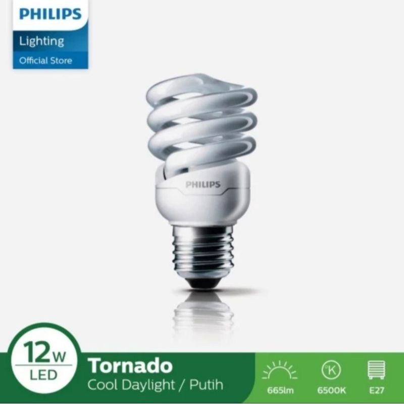 Lampu Philips Tornado 12 Watt | Philips Tornado 12 W - Philips Spiral 12w Cool Daylight