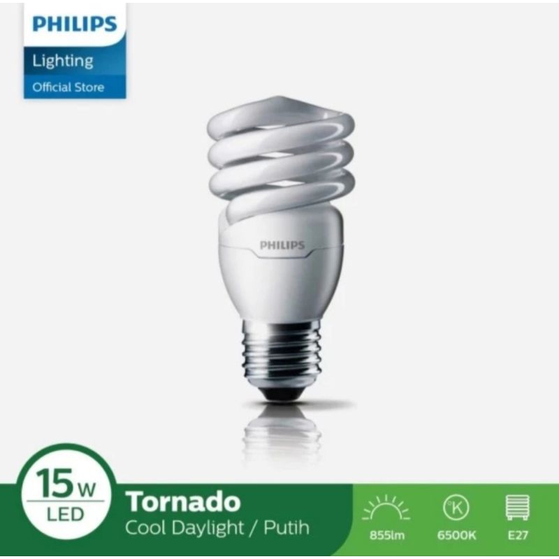 Lampu Philips Tornado 15 Watt | Philips Tornado 15 W - Philips Spiral 15w