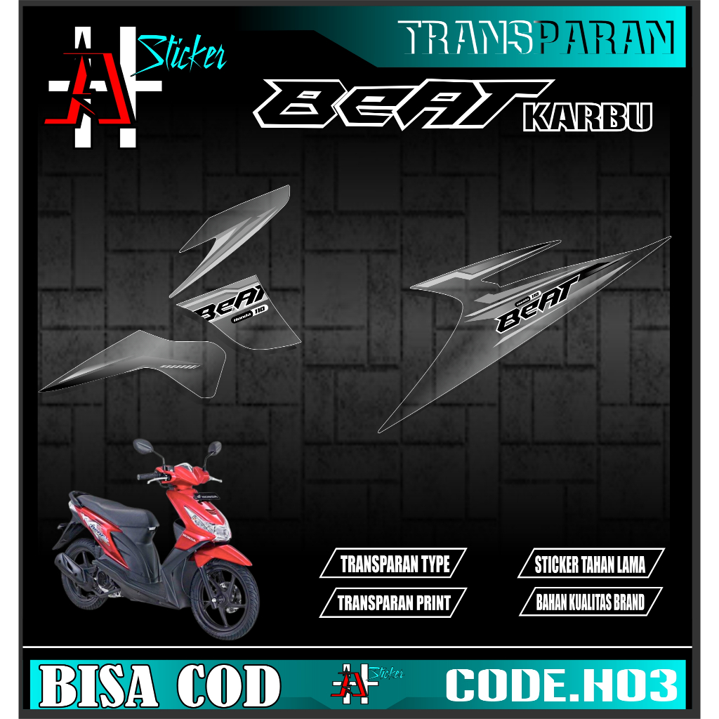 

Striping Transparan BEAT KARBU STICKER MOTIF SIMPLE Transparan papa H03