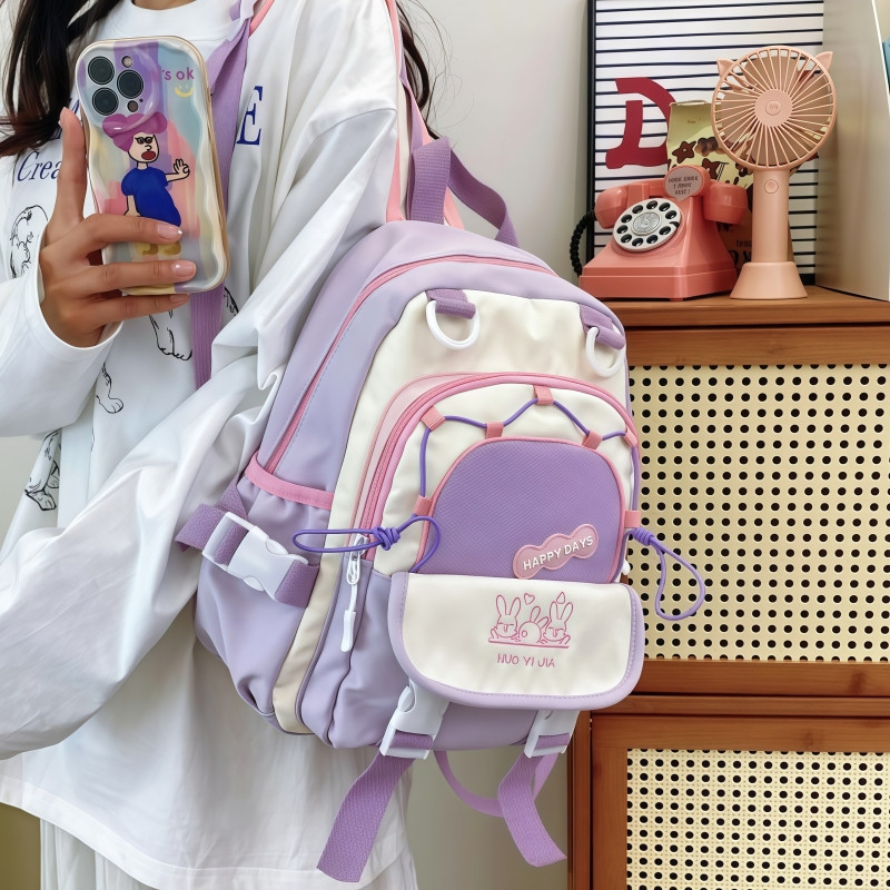 Tas Ransel Mini Lucu Wanita Wanita Gaya Perguruan Tinggi Tas Sekolah berwarna permen Kecil Vintage K