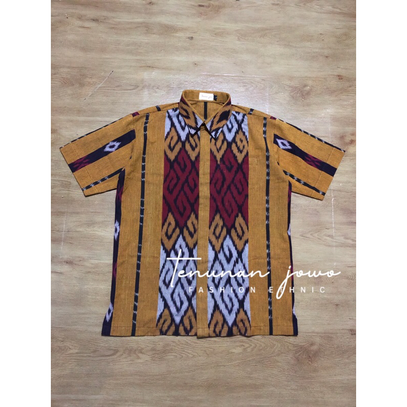 Kemeja Pria Tenun Jepara Etnik Premium Hem Kerja Baju Kondangan Cowok Elegant
