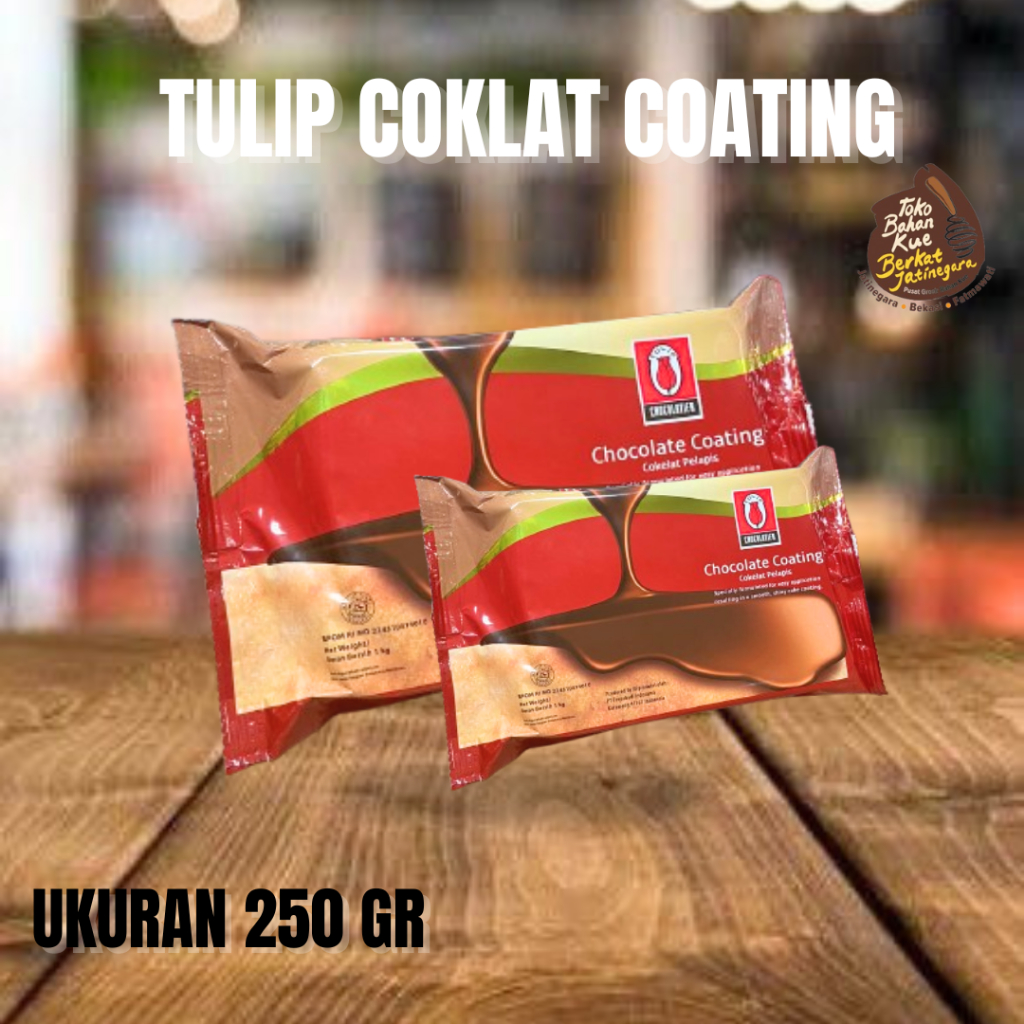

COKLAT TULIP COATING KEMASAN 250 GR / COKLAT PELAPIS TULIP / COKLAT TULIP