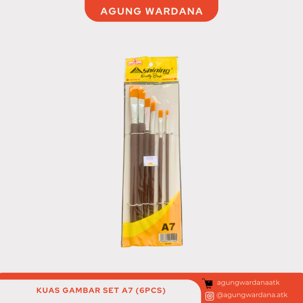 

KUAS GAMBAR SET SHINING A7 ISI 6 PCS