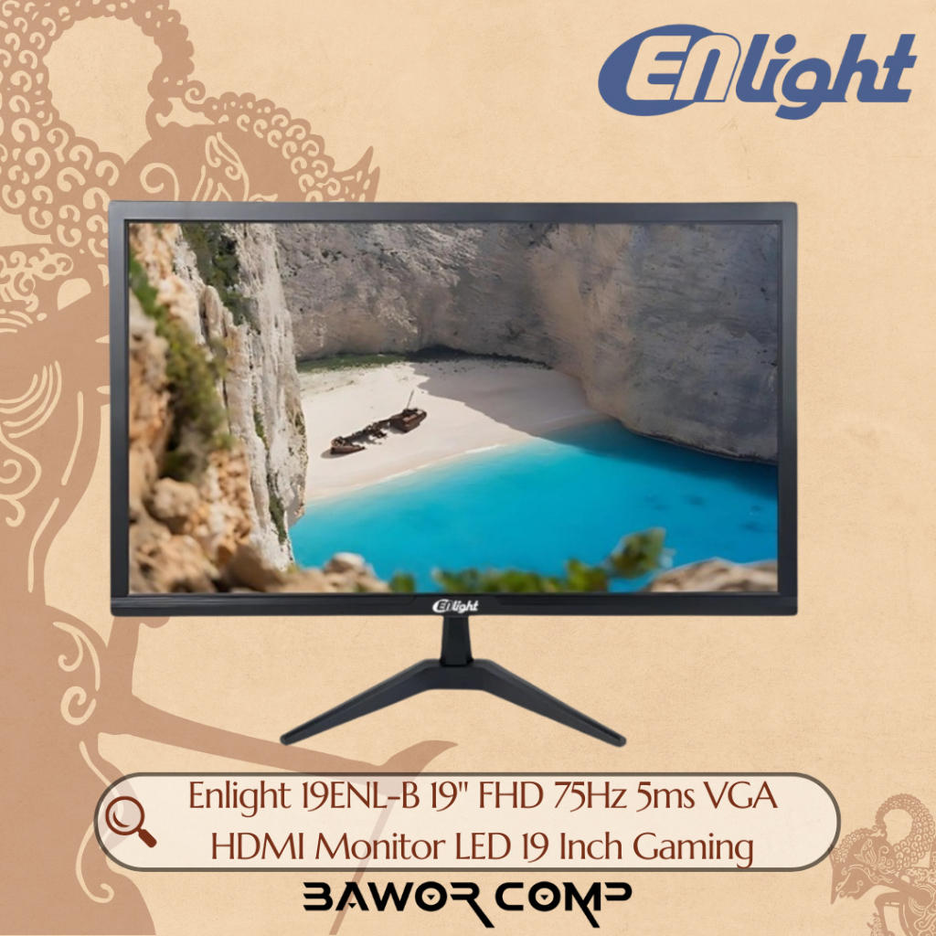 Enlight 19ENL-B 19" FHD 75Hz 5ms VGA HDMI Monitor LED 19 Inch Gaming