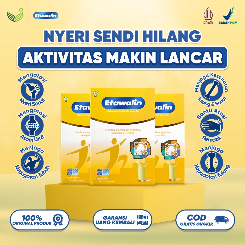 

ETAWALIN (PAKET 3 BOX) - BANTU ATASI REMATIK, ASAM URAT, NYERI SENDI DAN MENJAGA KESEHATAN TULANG