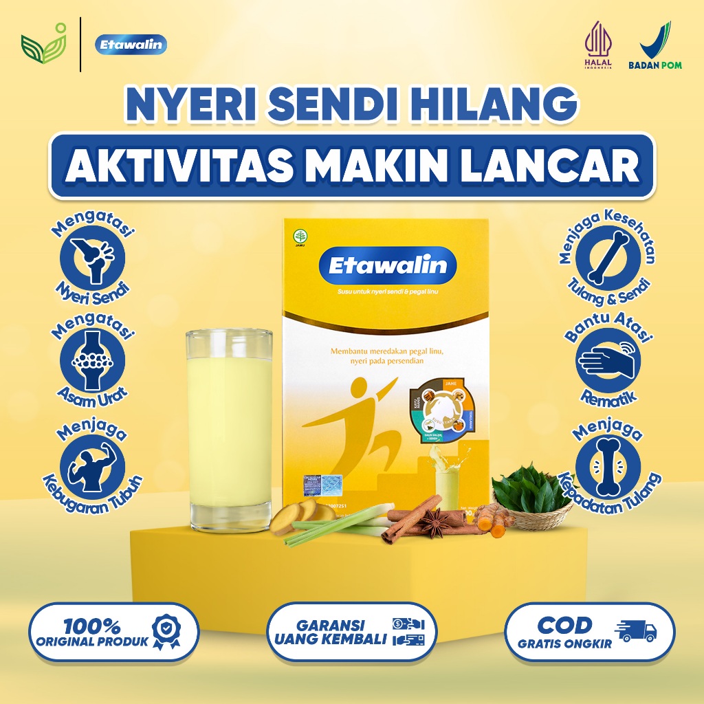 

Etawalin - Susu Etawa Atasi Asam Urat, Nyeri Sendi, Pegal Linu, Kram & Kesemutan - Halal BPOM