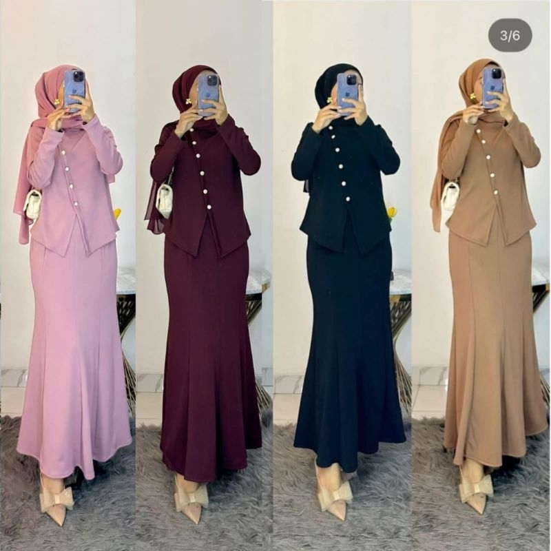 set rok knit wanita Set rok knit slimfit body Oneset rok polos